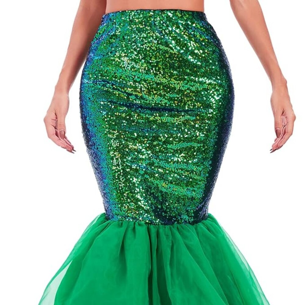 Green Sequin Pencil Skirt